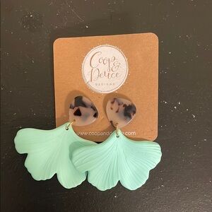 Coop & Deuce Mint Green Leaf Earrings